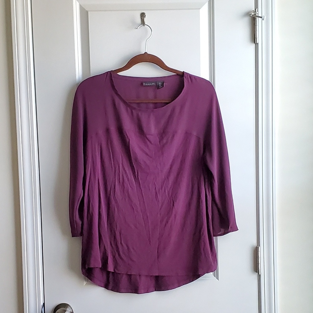 Tahari Purple Top